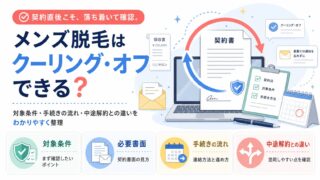 メンズ脱毛はクーリング・オフできる？契約直後に確認したい条件と手続き