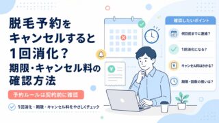 脱毛予約をキャンセルすると1回消化？期限・キャンセル料の確認方法